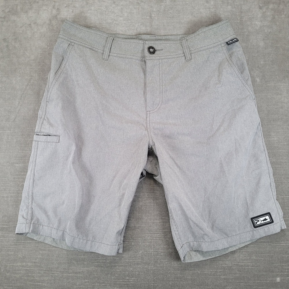 Pelagic Deep Sea Hybrid Shorts Mens 32 Gray Performance Fishing Board Shorts